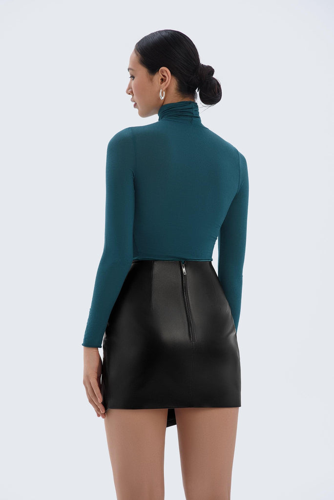 Ella Slim Fit Leather Mini Skirt