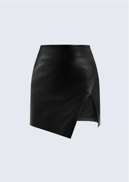 Ella Slim Fit Leather Mini Skirt